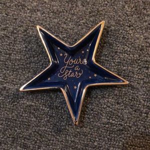 “You’re a star” star trinket jewelry dish in gold and deep blue